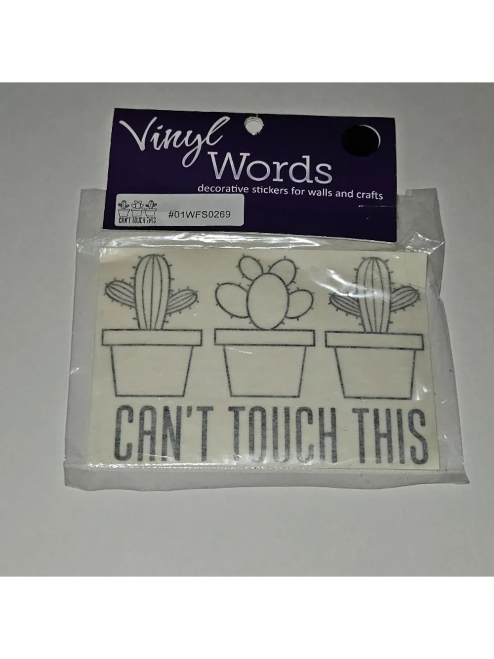 Vinyl Words Decorative Stickers Can't Touch This 3 Cactus Cacti NOS